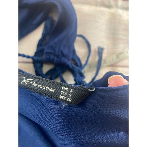 Zara Trafuluc Women's Blue Braided Neck Dress - Small - Picture 8 of 12